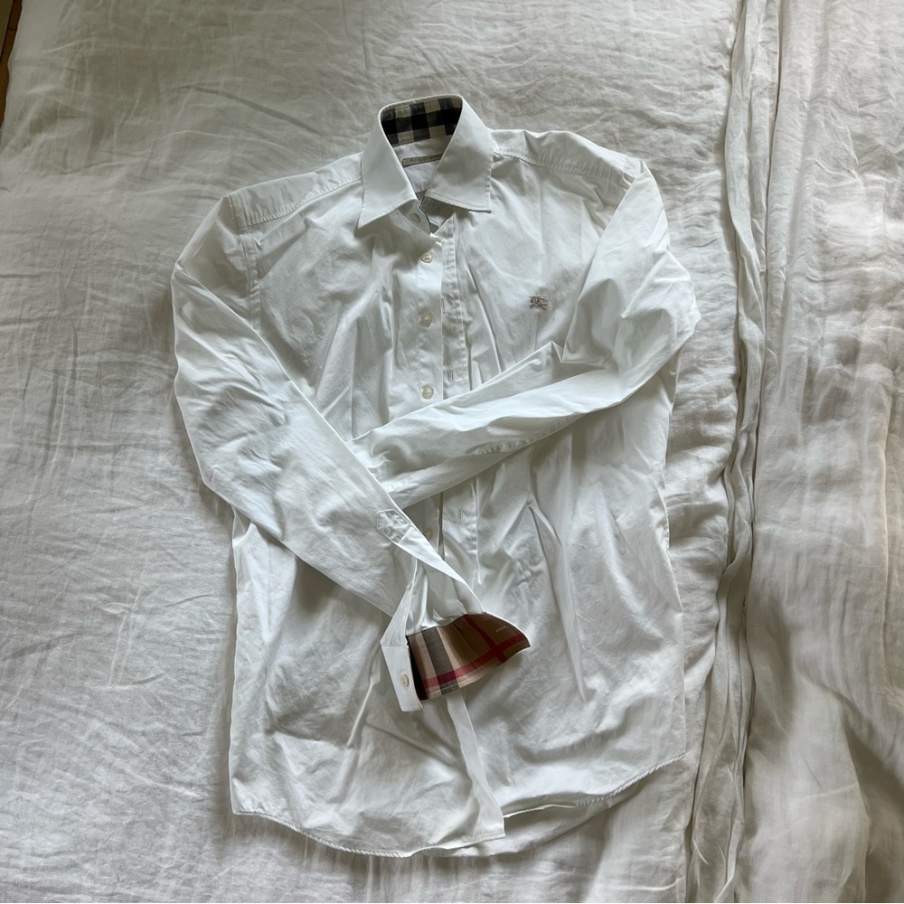 BURBERRY White Men's Shirt Size Small